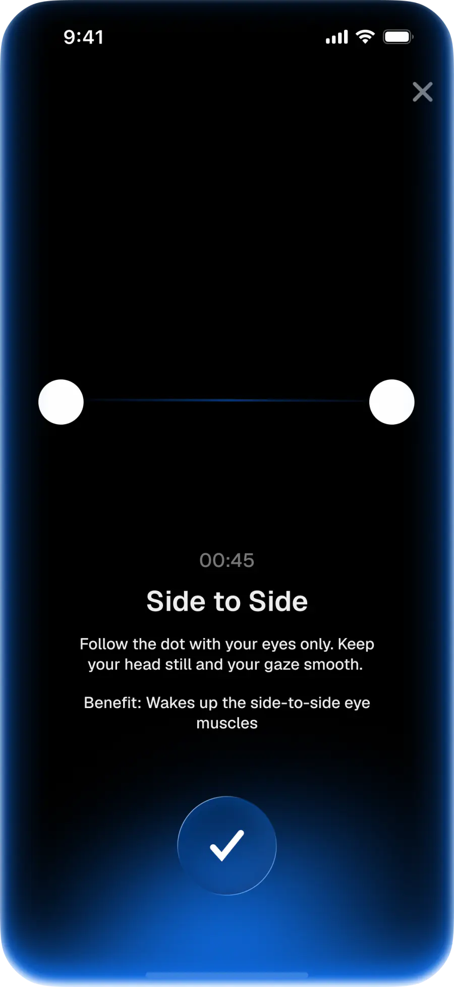 Side to Side screen in EyeWell